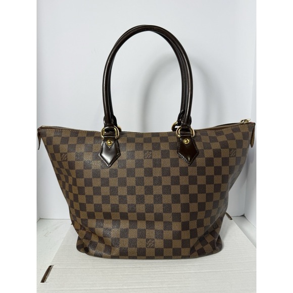 Louis Vuitton Handbags - Louis Vuitton Saleya MM Damier Ebene Tote Bag Brown Checkered Zip Top Shoulder